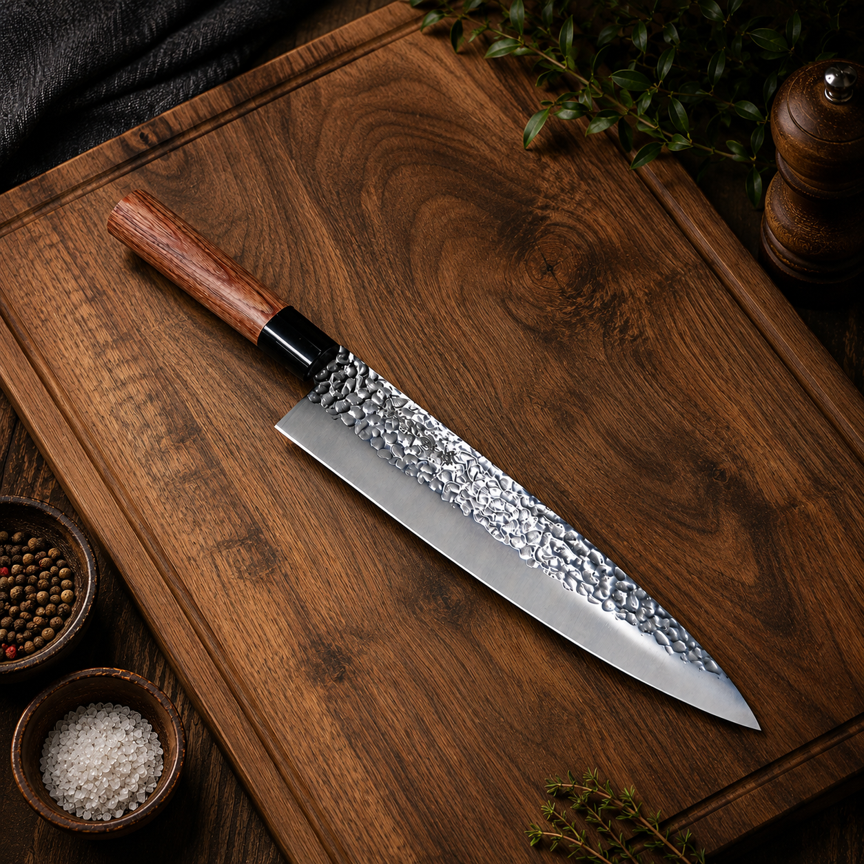 Kanetsune KC-950 Gyuto 240mm – Hammered DSR-1K6 Stainless Steel (Made in Japan)