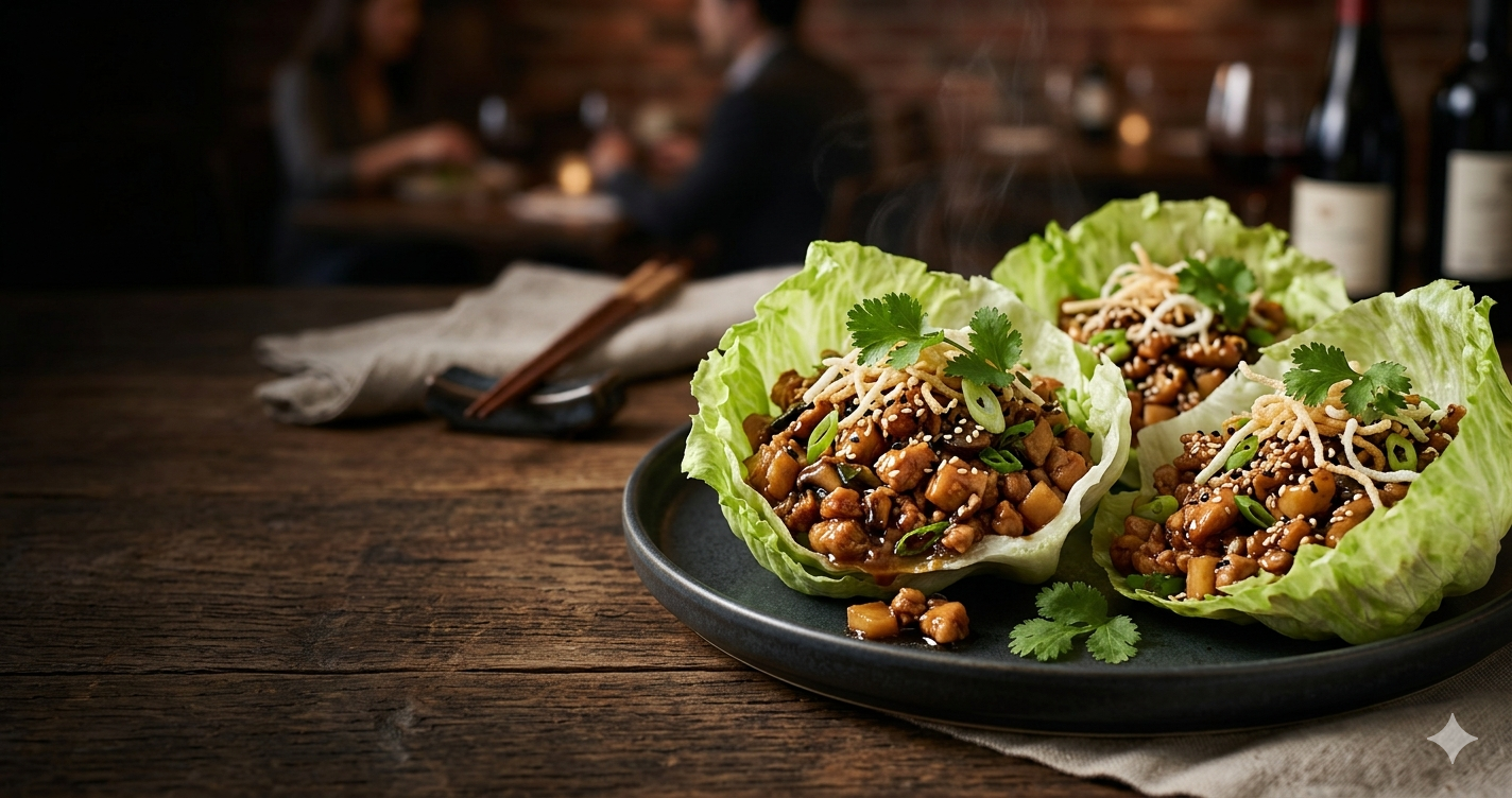 Lettuce Wraps de Pollo al Estilo Asiático